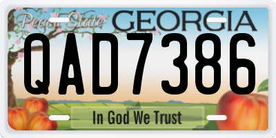GA license plate QAD7386