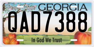 GA license plate QAD7388