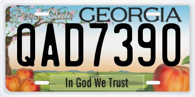 GA license plate QAD7390