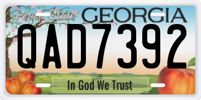 GA license plate QAD7392
