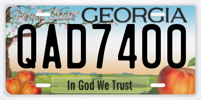GA license plate QAD7400