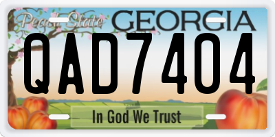 GA license plate QAD7404