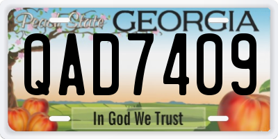 GA license plate QAD7409