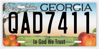 GA license plate QAD7411