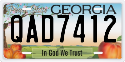 GA license plate QAD7412