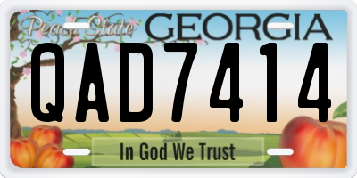 GA license plate QAD7414