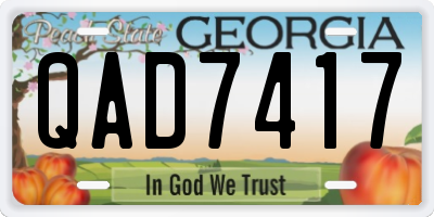 GA license plate QAD7417