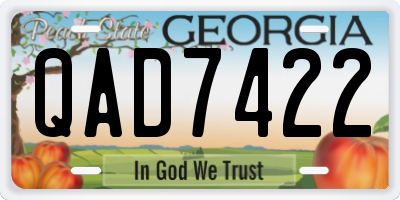 GA license plate QAD7422