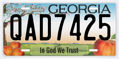 GA license plate QAD7425