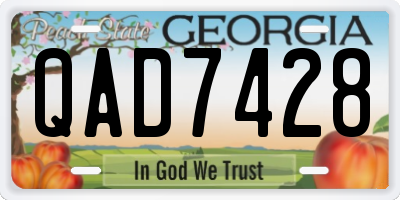 GA license plate QAD7428