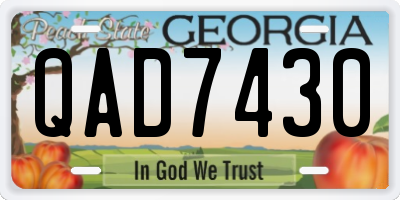 GA license plate QAD7430
