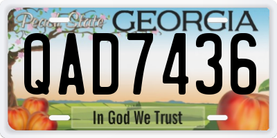 GA license plate QAD7436
