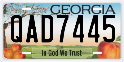 GA license plate QAD7445