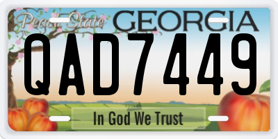 GA license plate QAD7449