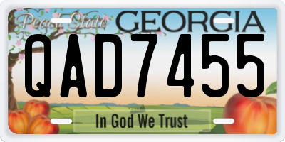 GA license plate QAD7455