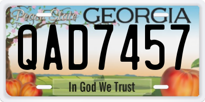 GA license plate QAD7457