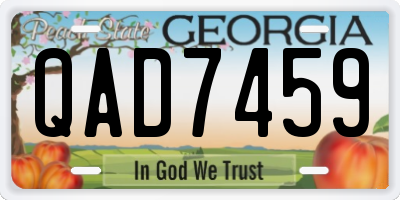GA license plate QAD7459