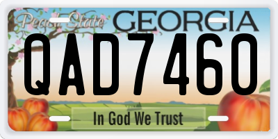 GA license plate QAD7460