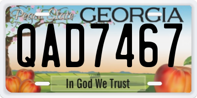 GA license plate QAD7467