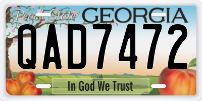 GA license plate QAD7472