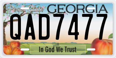 GA license plate QAD7477