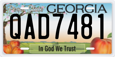 GA license plate QAD7481