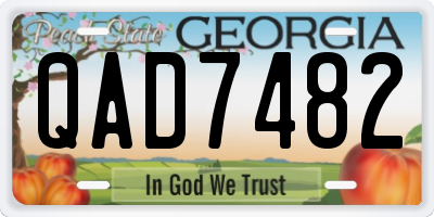 GA license plate QAD7482
