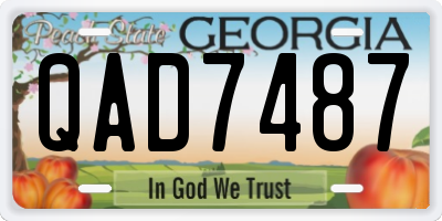 GA license plate QAD7487