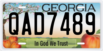 GA license plate QAD7489