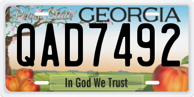 GA license plate QAD7492