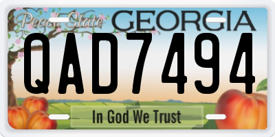 GA license plate QAD7494