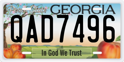 GA license plate QAD7496