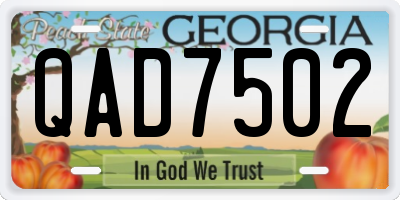 GA license plate QAD7502