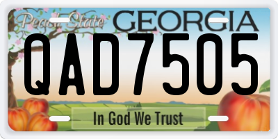 GA license plate QAD7505