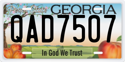 GA license plate QAD7507