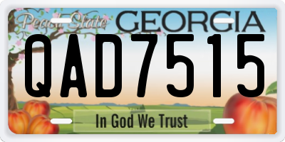 GA license plate QAD7515