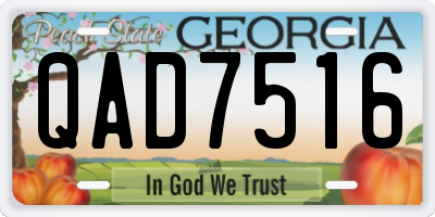 GA license plate QAD7516