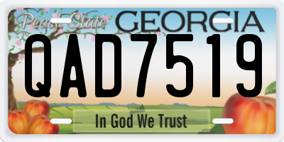 GA license plate QAD7519