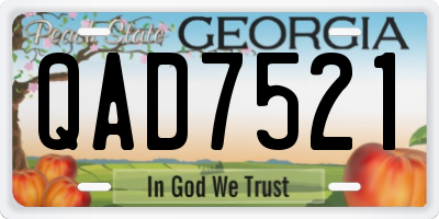 GA license plate QAD7521