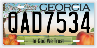 GA license plate QAD7534