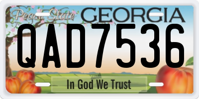 GA license plate QAD7536