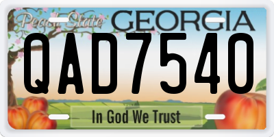 GA license plate QAD7540