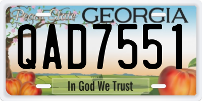 GA license plate QAD7551