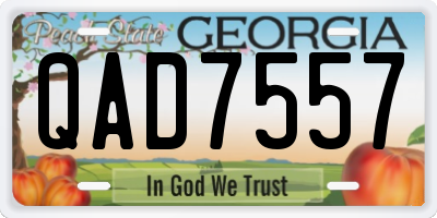 GA license plate QAD7557