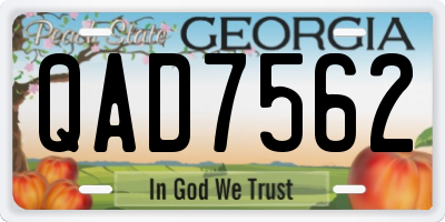 GA license plate QAD7562