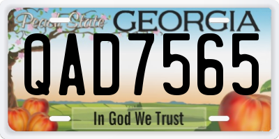 GA license plate QAD7565