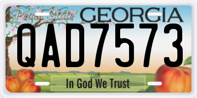 GA license plate QAD7573