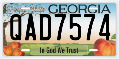 GA license plate QAD7574