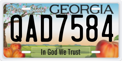 GA license plate QAD7584