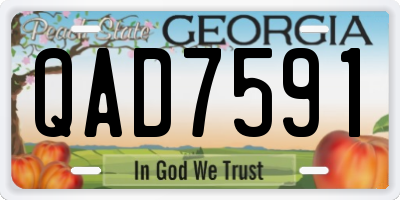 GA license plate QAD7591